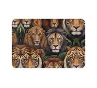WZYWHJ Paillasson antidérapant 40,6 x 61 cm, facile à nettoyer, convient pour porte d'entrée, salon, salle de bain, image du roi de la jungle