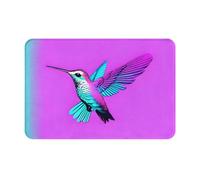 WZYWHJ Paillasson antidérapant - 40,6 x 61 cm - Facile à nettoyer - Convient pour porte d'entrée, salon, salle de bain - Motif colibri avec ailes