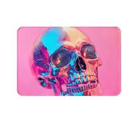 WZYWHJ Paillasson antidérapant - 40,6 x 61 cm - Facile à nettoyer - Convient pour porte d'entrée, salon, salle de bain - Motif tête de mort en fer