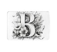 WZYWHJ Paillasson antidérapant facile à nettoyer - Convient pour porte d'entrée, salon, salle de bain - Lettre B artistique imprimée - 40,6 x 61 cm