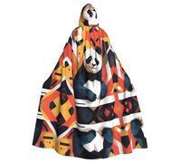 WZYWHJ Panda illustration image aldult poncho de qualité cosplay cape à capuche pour homme et femme Halloween