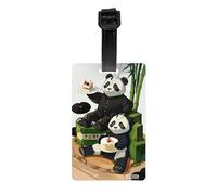 WZYWHJ Pandas of Father and Son Impression étiquettes de sac à bagages, étiquettes de protection de la vie privée pour homme et femme