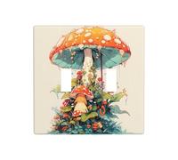 WZYWHJ Panneau en thermoplastique imprimé champignon pour interrupteur - Plaque murale décorative qui n'est pas facilement endommagée