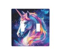 WZYWHJ Panneau en thermoplastique imprimé licorne éblouissante pour interrupteur mural décoratif qui n'est pas facilement endommagé