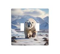 WZYWHJ Panneau en thermoplastique imprimé ours polaire pour interrupteur, plaque murale décorative qui n'est pas facilement endommagée