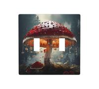 WZYWHJ Panneau en thermoplastique imprimé parapluie champignon pour interrupteur Plaque murale décorative qui n'est pas facilement endommagée