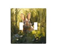WZYWHJ Panneau en thermoplastique imprimé petit lapin dans l'herbe pour interrupteur mural décoratif qui n'est pas facilement endommagé