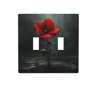 WZYWHJ Panneau en thermoplastique imprimé petites fleurs rouges sous la pluie pour interrupteur mural décoratif qui n'est pas facilement endommagé