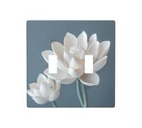 WZYWHJ Panneau en thermoplastique pour interrupteur Motif fleur de lotus Blanc