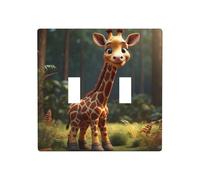 WZYWHJ Panneau en thermoplastique pour interrupteur Motif girafe sauvage mignon qui n'est pas facilement endommagé