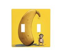 WZYWHJ Panneau en thermoplastique pour interrupteur Motif petit singe sur une grosse banane