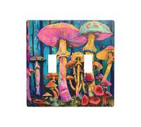 WZYWHJ Panneau thermoplastique coloré motif forêt champignon pour interrupteur mural décoratif qui n'est pas facilement endommagé