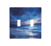 WZYWHJ Panneau thermoplastique décoratif pour interrupteur Motif littoral de fin de nuit qui n'est pas facilement endommagé