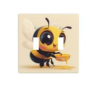 WZYWHJ Panneau thermoplastique imprimé abeille mignonne pour interrupteur mural décoratif qui n'est pas facilement endommagé