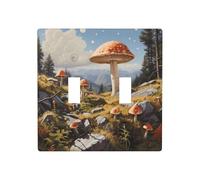 WZYWHJ Panneau thermoplastique imprimé champignons sur la colline pour interrupteur Plaque murale décorative qui n'est pas facilement endommagée