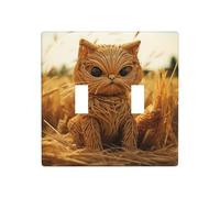 WZYWHJ Panneau thermoplastique imprimé chaton en paille pour interrupteur mural décoratif qui n'est pas facilement endommagé