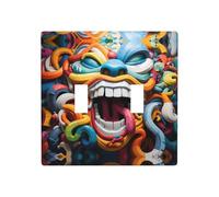 WZYWHJ Panneau thermoplastique imprimé clown art graffiti pour interrupteur mural décoratif plaque frontale qui n'est pas facilement endommagée