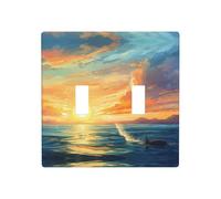 WZYWHJ Panneau thermoplastique imprimé coucher de soleil lumineux pour interrupteur mural décoratif qui n'est pas facilement endommagé