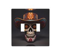 WZYWHJ Panneau thermoplastique imprimé crâne mexicain Halloween pour interrupteur mural décoratif qui n'est pas facilement endommagé