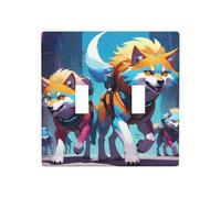 WZYWHJ Panneau thermoplastique imprimé Cyber Wolf pour interrupteur mural décoratif qui n'est pas facilement endommagé