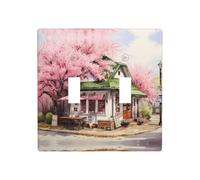 WZYWHJ Panneau thermoplastique, imprimé fleurs de cerisier café pour interrupteur, plaque murale décorative qui n'est pas facilement endommagée