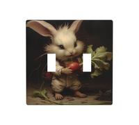 WZYWHJ Panneau thermoplastique imprimé Le petit lapin tire le radis pour interrupteur mural décoratif qui n'est pas facilement endommagé