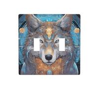 WZYWHJ Panneau thermoplastique imprimé loup féroce pour interrupteur mural décoratif qui n'est pas facilement endommagé