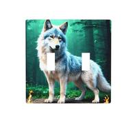 WZYWHJ Panneau thermoplastique imprimé loup pour interrupteur mural décoratif qui n'est pas facilement endommagé