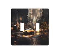 WZYWHJ Panneau thermoplastique imprimé New York Fashion City pour interrupteur mural décoratif qui n'est pas facilement endommagé