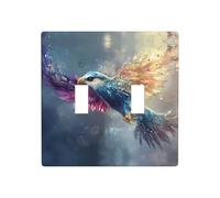 WZYWHJ Panneau thermoplastique imprimé oiseau avec plumes de cristal pour interrupteur mural décoratif qui n'est pas facilement endommagé