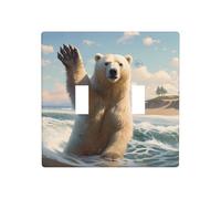 WZYWHJ Panneau thermoplastique imprimé ours agitant pour interrupteur mural décoratif qui n'est pas facilement endommagé