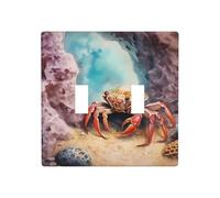 WZYWHJ Panneau thermoplastique imprimé petit crabe sous les rochers pour interrupteur mural décoratif qui n'est pas facilement endommagé