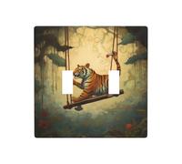 WZYWHJ Panneau thermoplastique imprimé petit tigre sur la balançoire pour interrupteur mural décoratif qui n'est pas facilement endommagé
