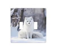 WZYWHJ Panneau thermoplastique imprimé renard dans la neige pour interrupteur mural décoratif qui n'est pas facilement endommagé
