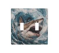 WZYWHJ Panneau thermoplastique imprimé requin dans les vagues pour interrupteur mural décoratif qui n'est pas facilement endommagé