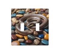 WZYWHJ Panneau thermoplastique imprimé serpent sur pierres colorées pour interrupteur mural décoratif qui n'est pas facilement endommagé