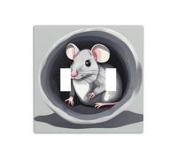 WZYWHJ Panneau thermoplastique imprimé souris dans le trou pour interrupteur mural décoratif qui n'est pas facilement endommagé
