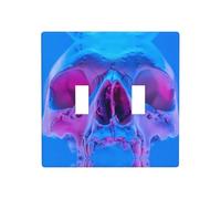 WZYWHJ Panneau thermoplastique imprimé tête de mort bleue pour interrupteur mural décoratif qui n'est pas facilement endommagé