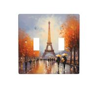 WZYWHJ Panneau thermoplastique imprimé Tour Eiffel Paris pour interrupteur mural décoratif qui n'est pas facilement endommagé