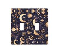 WZYWHJ Panneau thermoplastique, motif étoiles dorées dans le ciel nocturne, pour interrupteur, plaque murale décorative qui n'est pas facilement endommagée