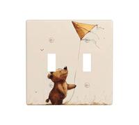 WZYWHJ Panneau thermoplastique pour interrupteur Motif ours volant un cerf-volant Plaque murale décorative qui n'est pas facilement endommagée