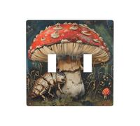 WZYWHJ Panneau thermoplastique pour interrupteur Motif petite coccinelle sous champignon Plaque murale décorative qui n'est pas facilement endommagée
