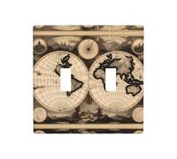 WZYWHJ Panneau thermoplastique vintage imprimé carte du monde ancien pour interrupteur mural décoratif qui n'est pas facilement endommagé