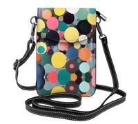 WZYWHJ Peinture abstraite de cercles impression sac à bandoulière en cuir pour femme avec bandoulière réglable