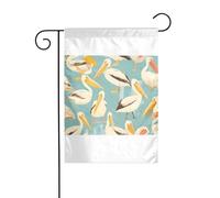 Wzywhj Pelicans Photo imprimée drapeau de jardin d'été double face Décoration cour 30,5 x 45,7 cm