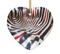 WZYWHJ Pendentif de Noël en céramique en forme de cœur pour arbre à suspendre pour festival, décoration de grille illusion d'image