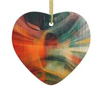 WZYWHJ Pendentif de Noël en céramique en forme de cœur pour arbre à suspendre pour festival, décoration de tunnel, image
