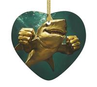 WZYWHJ Pendentif de Noël en céramique en forme de cœur pour décoration de festival et cadeau souvenir