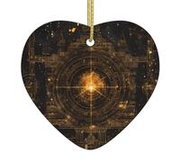WZYWHJ Pendentif de Noël en céramique en forme de cœur pour sapin de Noël, décoration de festival, carte d'étoile, code photo
