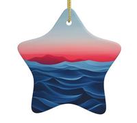 WZYWHJ Pendentif de Noël en céramique en forme d'étoile à suspendre pour sapin - pour supermarchés, maisons, frontières maritimes